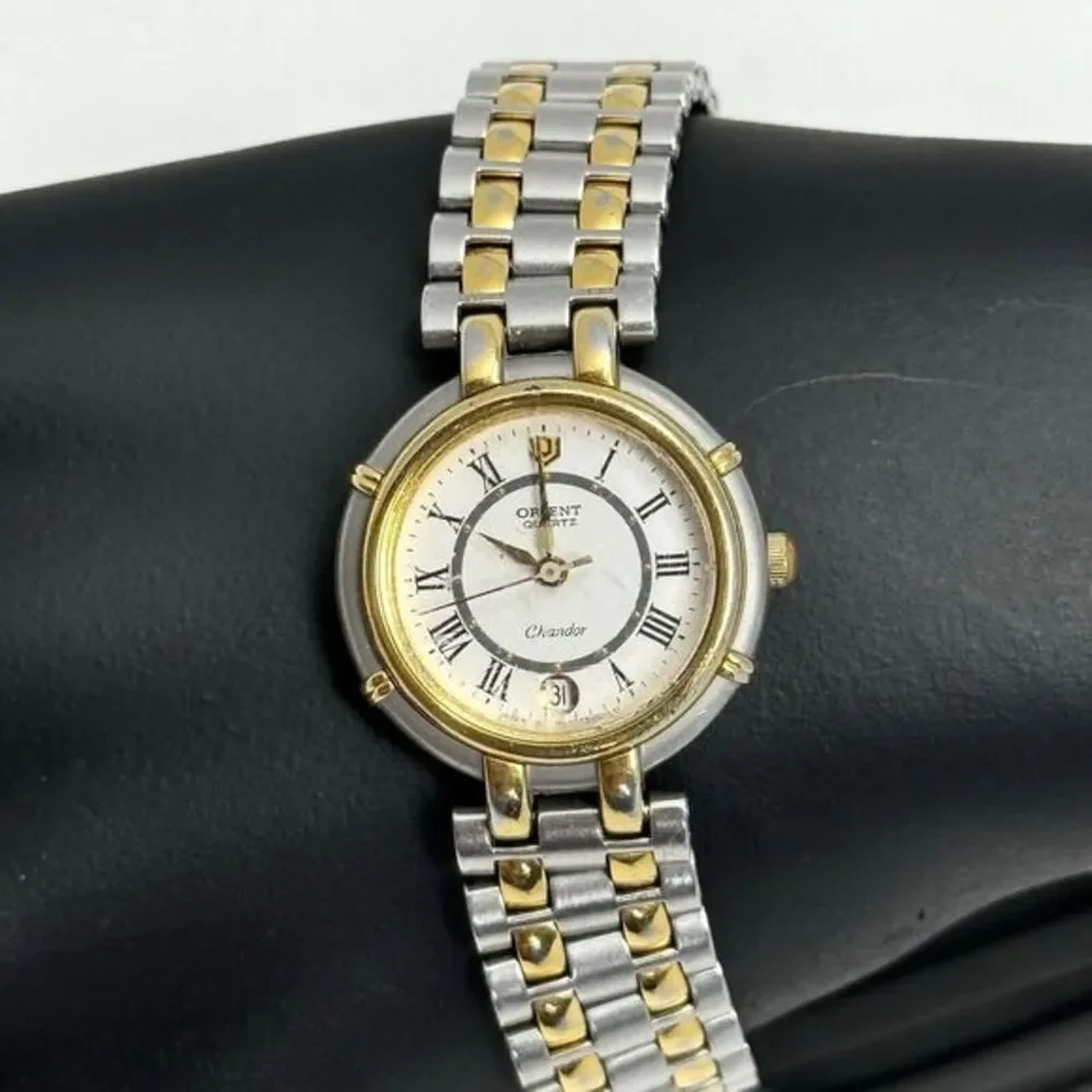 Vintage Orient Chandor 22K Electroplated‎ Quartz Analog Dress Watch New Battery